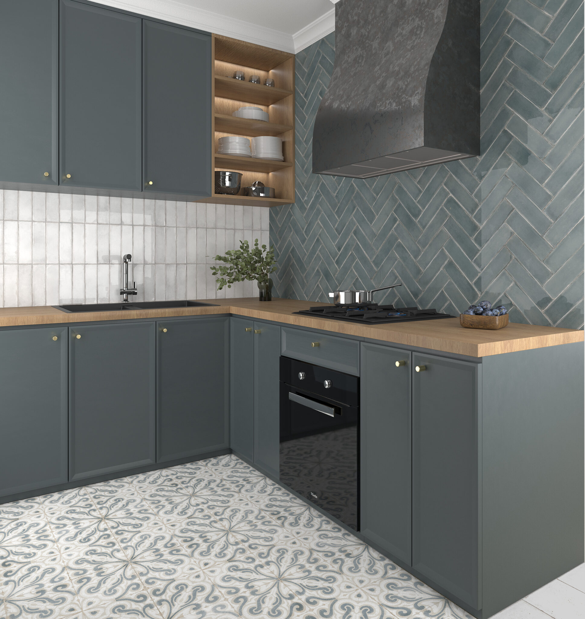 AMB ATLANTIQUE BLEU BLANC 6,9X24 JOSSELIN BLANC 20X20